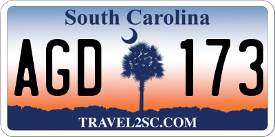 SC license plate AGD173