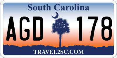 SC license plate AGD178