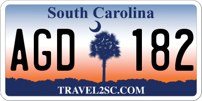 SC license plate AGD182