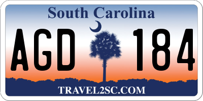 SC license plate AGD184