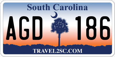 SC license plate AGD186