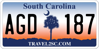 SC license plate AGD187