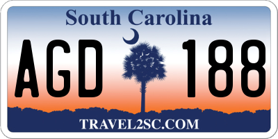 SC license plate AGD188