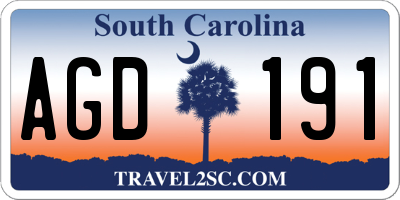 SC license plate AGD191