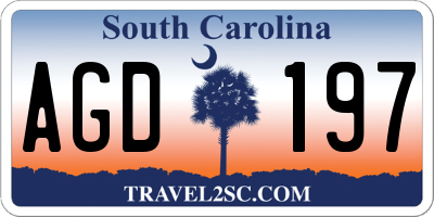 SC license plate AGD197