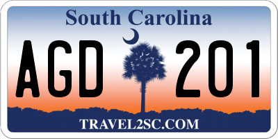 SC license plate AGD201