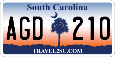 SC license plate AGD210