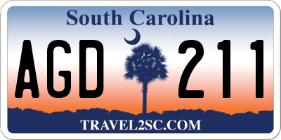SC license plate AGD211