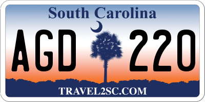 SC license plate AGD220