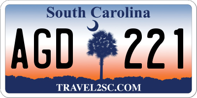 SC license plate AGD221