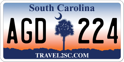 SC license plate AGD224