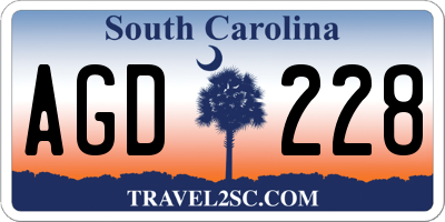 SC license plate AGD228