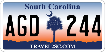 SC license plate AGD244