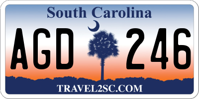 SC license plate AGD246