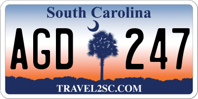 SC license plate AGD247