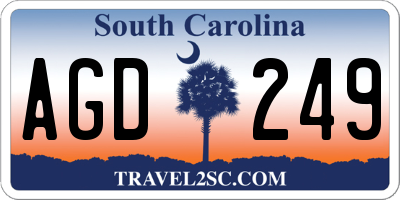 SC license plate AGD249
