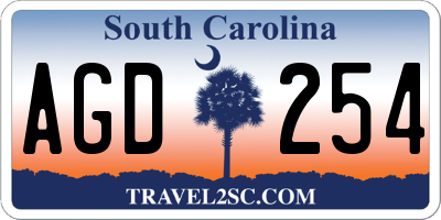 SC license plate AGD254