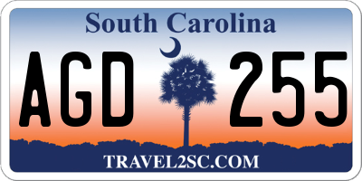 SC license plate AGD255