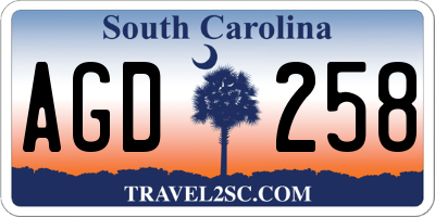 SC license plate AGD258