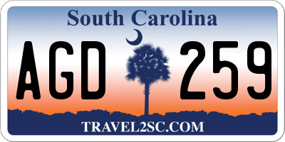 SC license plate AGD259
