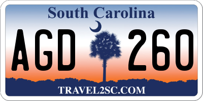 SC license plate AGD260