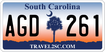 SC license plate AGD261