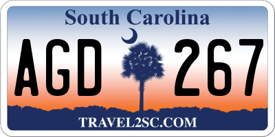 SC license plate AGD267
