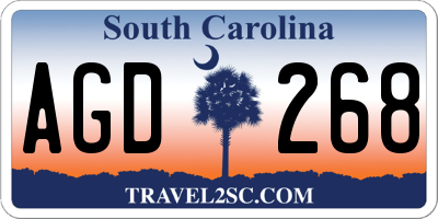 SC license plate AGD268