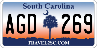 SC license plate AGD269