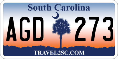 SC license plate AGD273