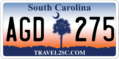 SC license plate AGD275