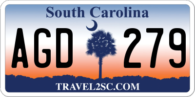 SC license plate AGD279