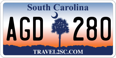 SC license plate AGD280
