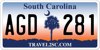 SC license plate AGD281