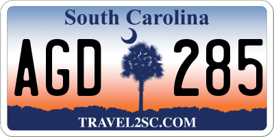 SC license plate AGD285