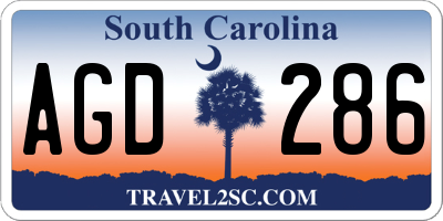 SC license plate AGD286