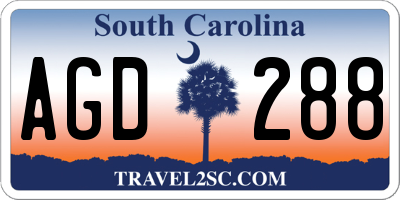 SC license plate AGD288