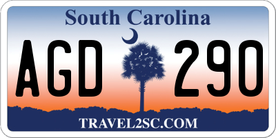 SC license plate AGD290
