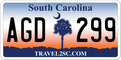 SC license plate AGD299