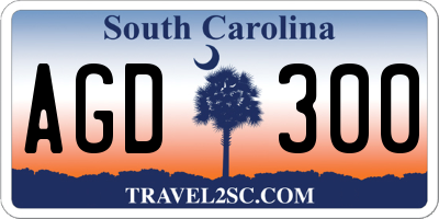 SC license plate AGD300