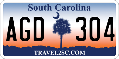 SC license plate AGD304