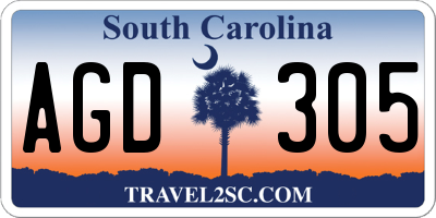 SC license plate AGD305