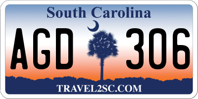 SC license plate AGD306