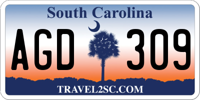 SC license plate AGD309