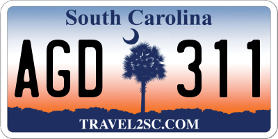 SC license plate AGD311