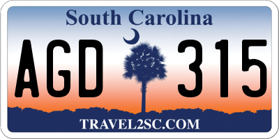 SC license plate AGD315