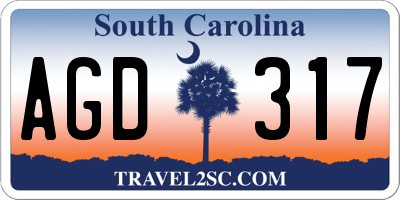 SC license plate AGD317