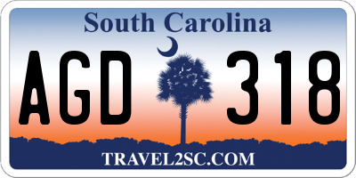 SC license plate AGD318