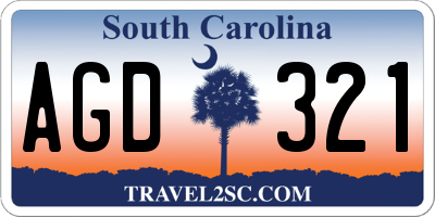 SC license plate AGD321