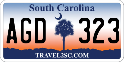 SC license plate AGD323